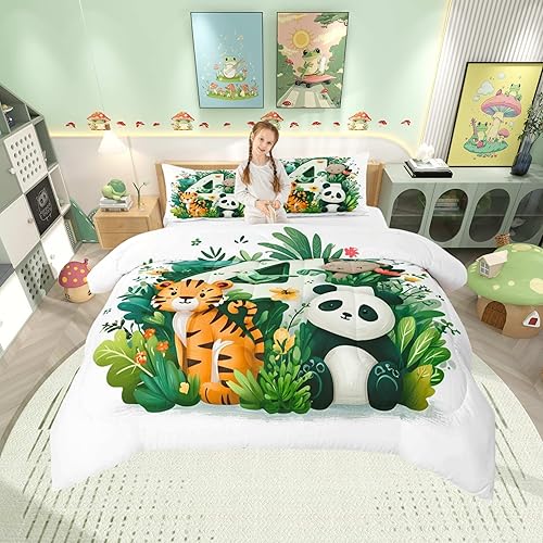 Miniatura 21 de Manfei Juego de ropa de cama Groovy de los años 70 para niños y niñas, juego de edredón retro con margaritas para todas las estaciones, tamaño