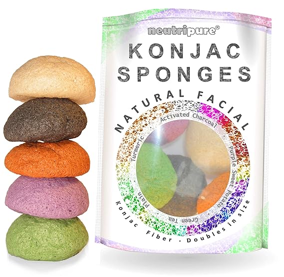 Konjac Sponge Set Organic Skincare Facial for Natural Exfoliating and Deep Pore