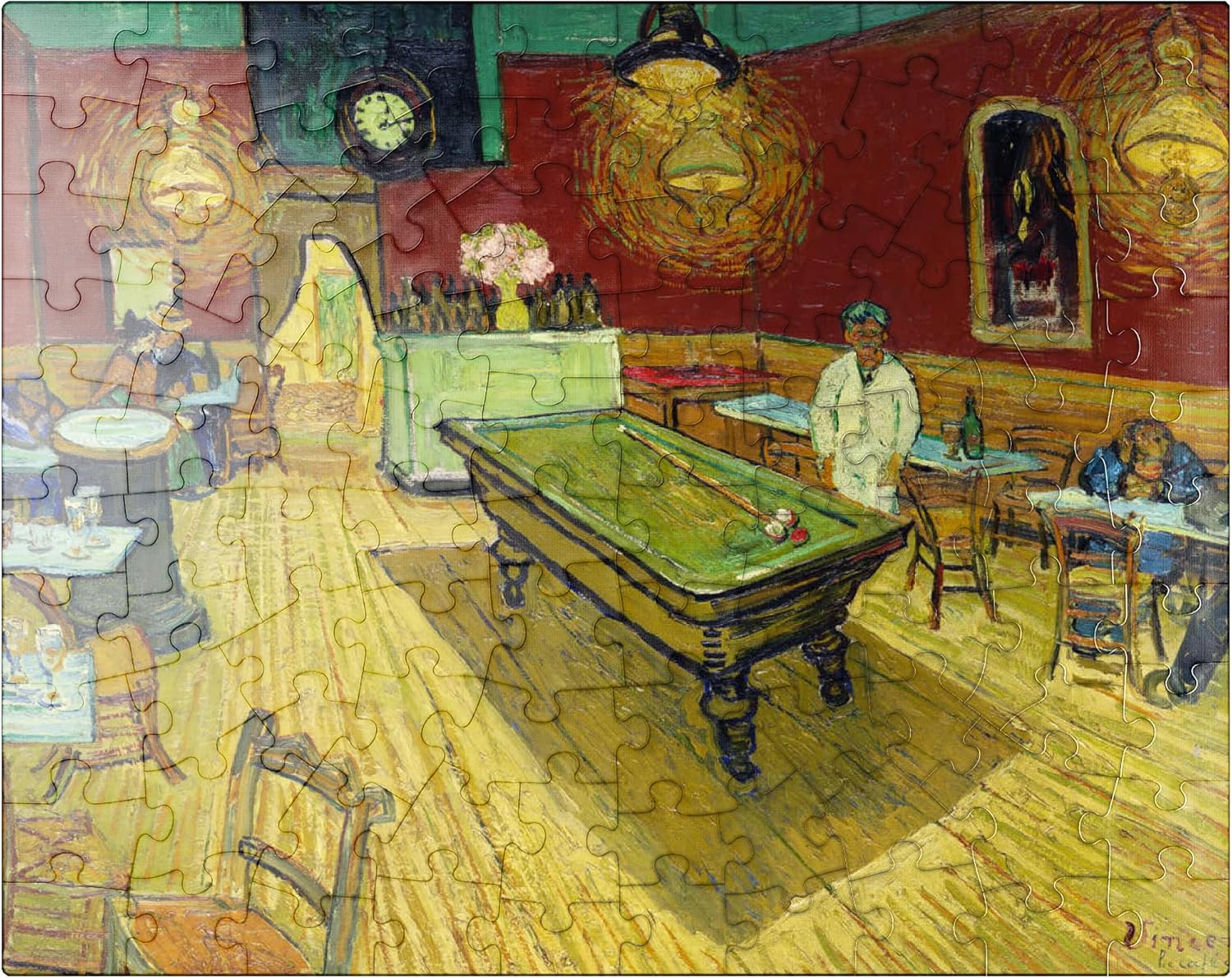 MyPuzzle Le Café De Nuit The Night Café 1888 By Vincent Van Gogh - Premium 1000 Piece Jigsaw Puzzle for Adults
