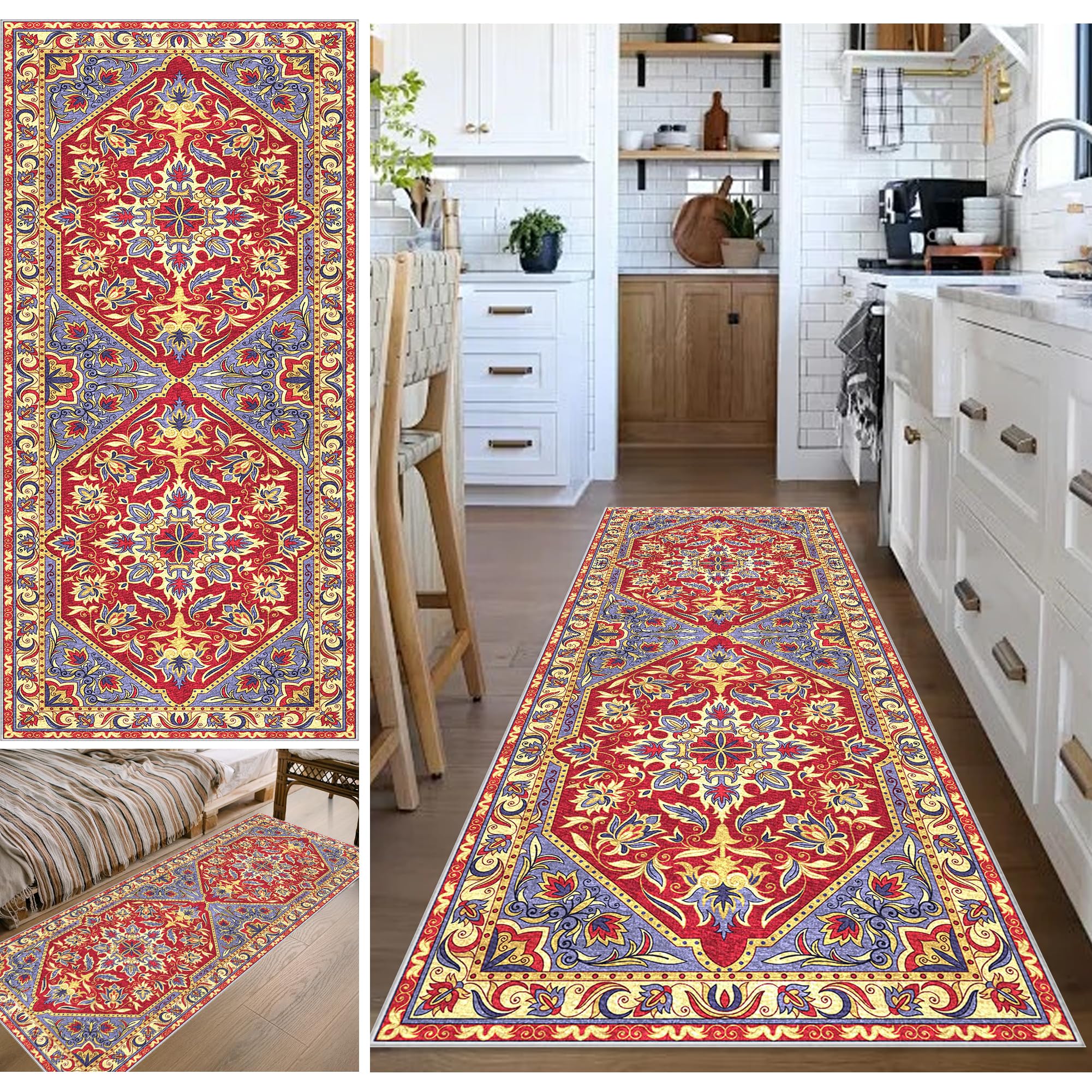 Dywan chodnik do przedpokoju kuchennego antypoślizgowy zmywalny 70 x 420 cm dywanik kuchenny dywanik wejściowy do wnętrza chodnik chodnik do kuchni dywan salon krótkie futro dywan sypialnia