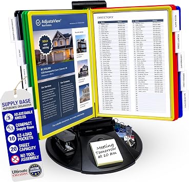 Ultimate Office AdjustaView Supply Base Desk Reference Display Organizer CL