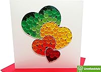Vista 3 de GREENHANDSHAKE Art 4 corazones, tarjeta de felicitación de arte quilling para cumpleaños, día de San Valentín, día de la madre, aniversario