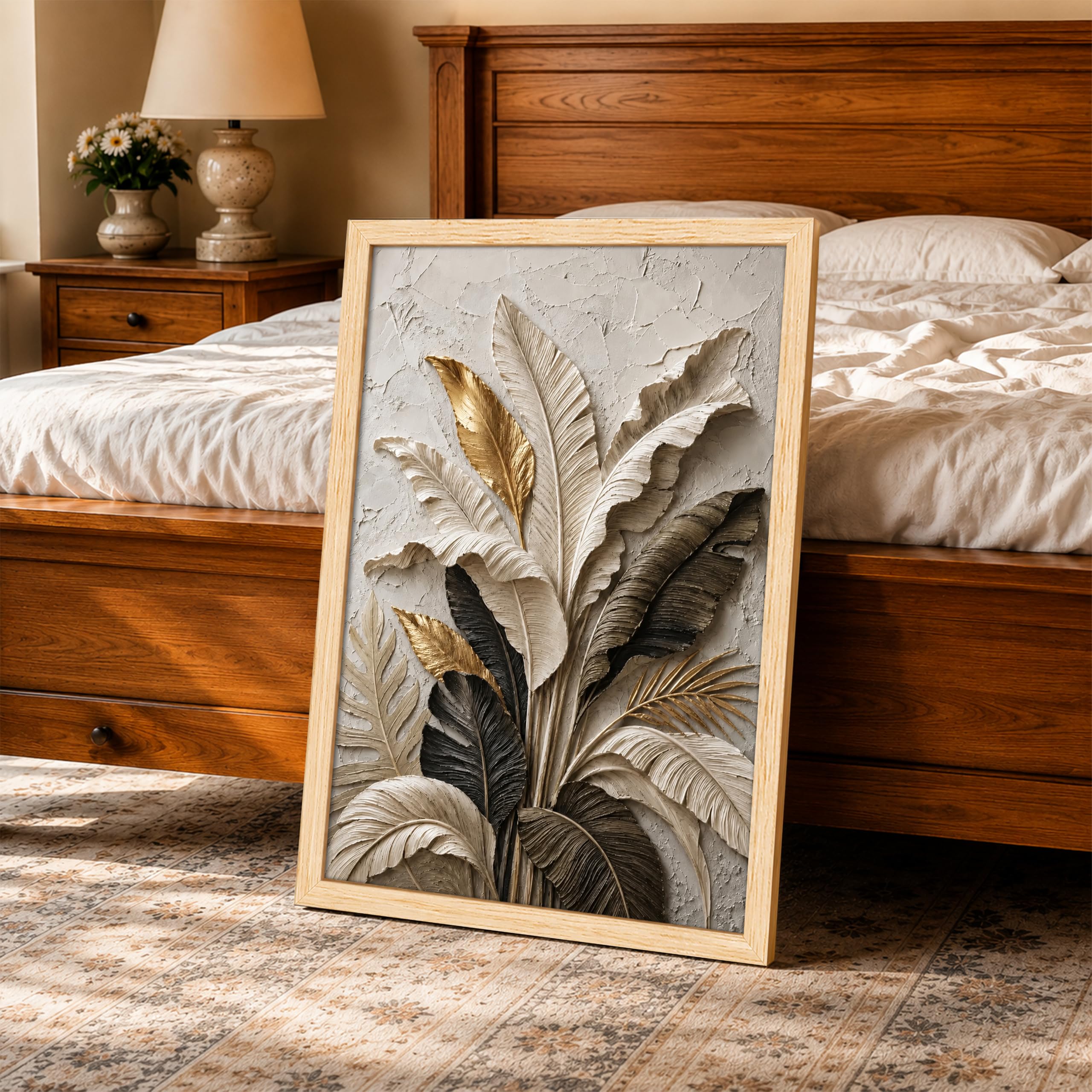 Textured Floral Canvas Art - Nature Wall Decor -28