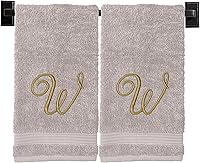 Vista 34 de Toallas de mano beige para baño, monogramadas, toallas turcas de algodón de lujo, bordadas en Estados Unidos, juego de 2, elige el color y la letra