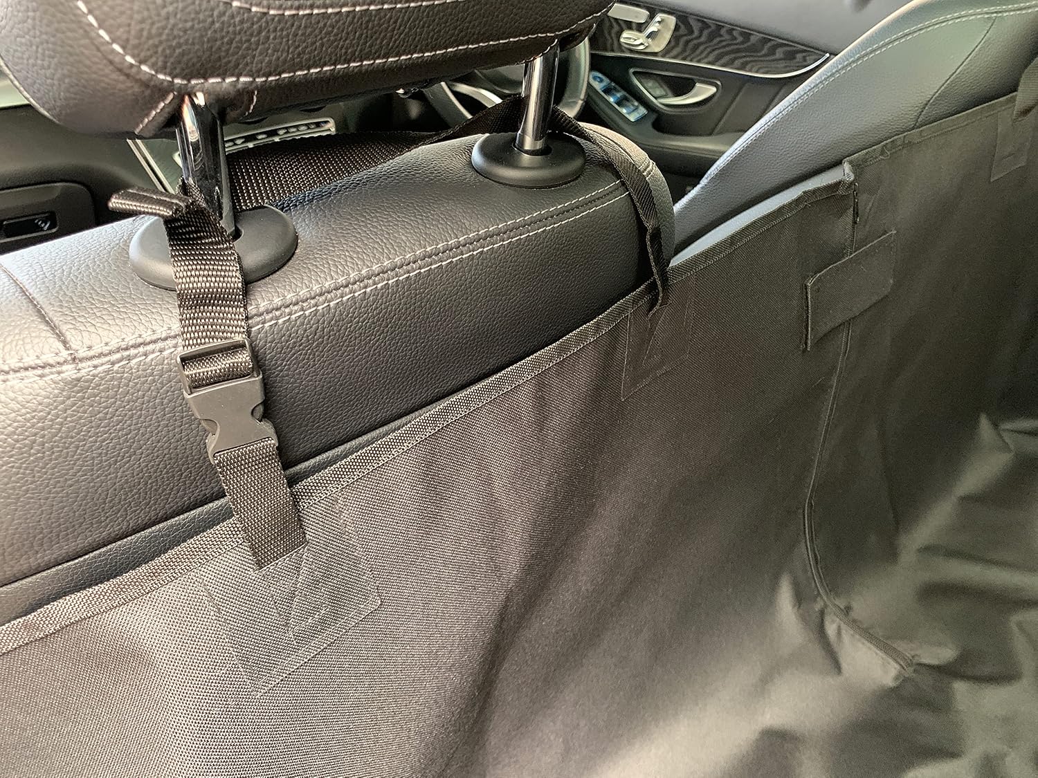 Dedimi Hamaca para Asiento de Coche para Perros - Fundas Protectoras de Asiento Trasero para Mascotas Niños Impermeables Duraderas Antideslizantes - para Coches, Caravanas, Camiones SUV (Negro) 3