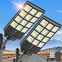 Vista 1 de 5000W Solar Street Light, Wide Angle Solar Lights Outdoor IP66 Waterproof, 6500K Dusk to Dawn, LED Security Flood Light with Motion Sensor and