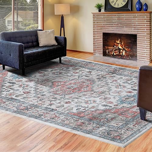 Miniatura 3 de Hatppto Alfombras de área de 8 x 10, lavables a máquina, bohemias, suaves, antideslizantes, impresas, alfombra grande para interiores, resistente a