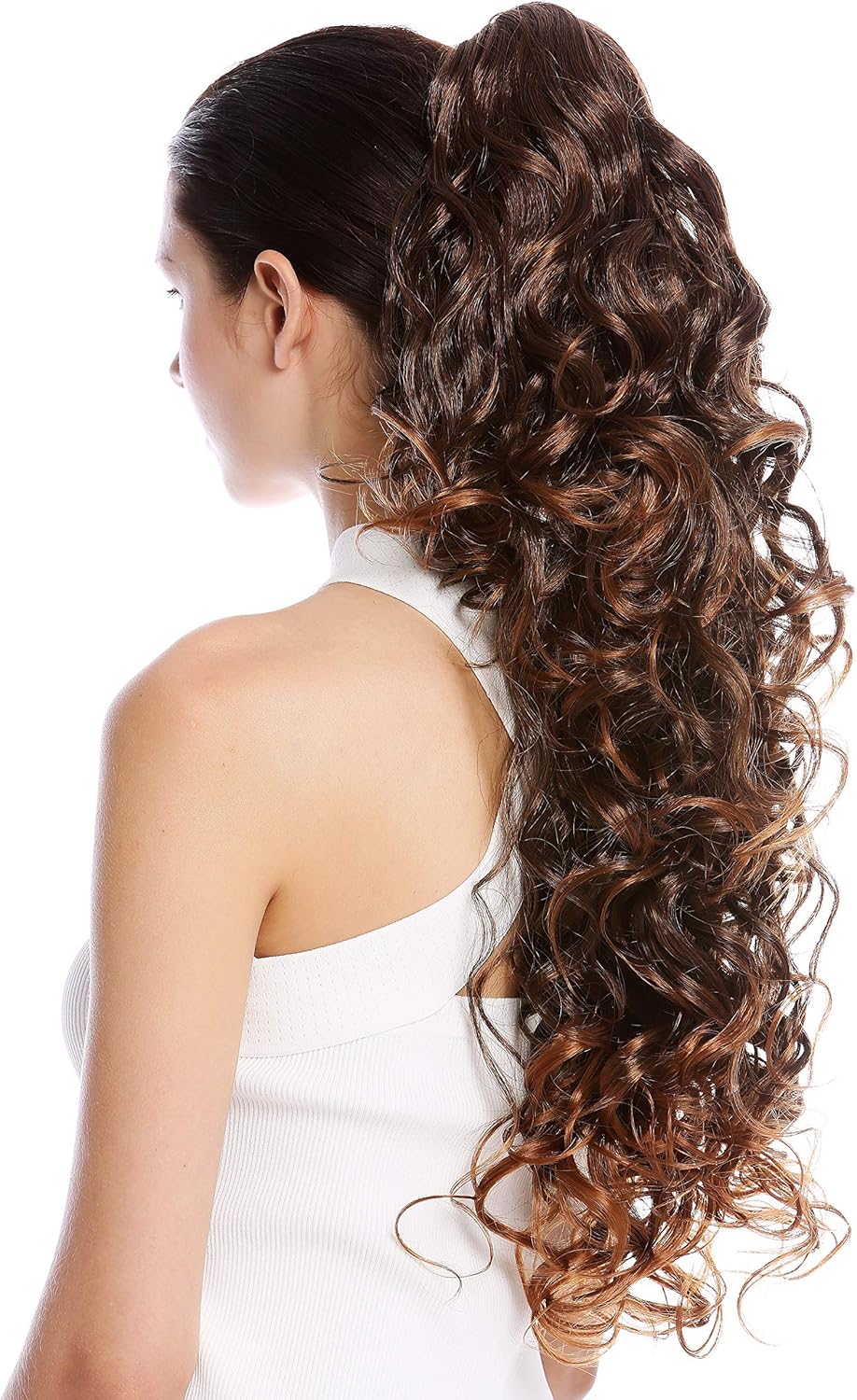 WIG ME UP - N1095-V-2T30 Ponytail Hairpiece Extensions extremely long voluminous curled curls chestnut brown mix 25inch