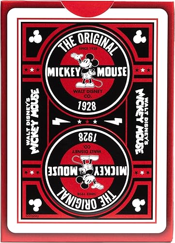 Miniatura 3 de Bicycle Disney Classic 1928 Mickey Mouse - Juego de cartas de dibujos animados, color rojo