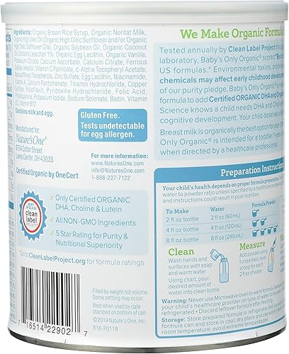 Miniatura 4 de Baby s Only orgánico Productos Lácteos con DHA y ARA Fórmula 127onzas