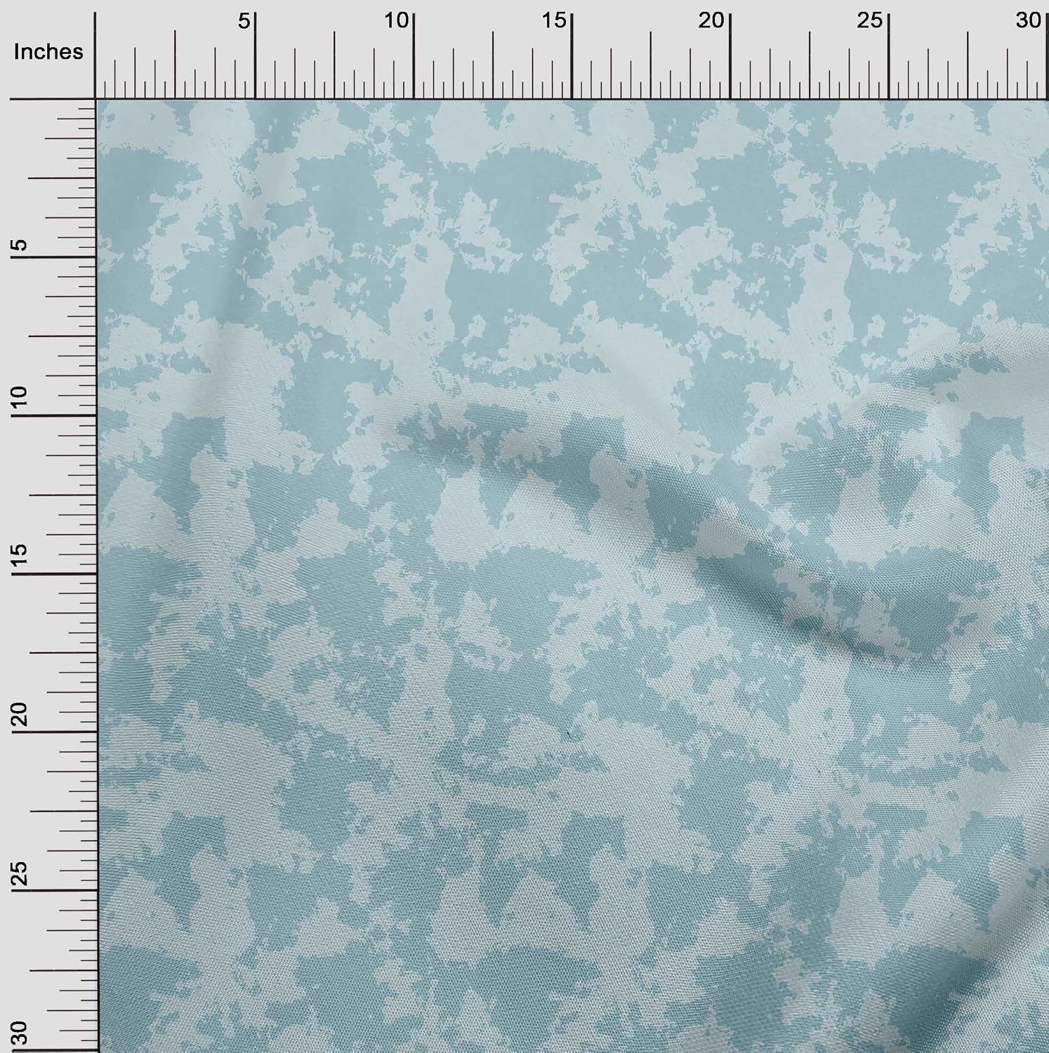 oneOone Viscose Chiffon Light Blue Fabric Tie Dye Dress Material Fabric Print Fabric by The Yard 42 Inch Wide