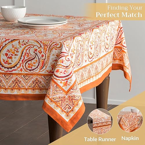 Miniatura 6 de Maison d' Hermine Mantel 100% algodón para mesas rectangulares de cocina, comedor, fiestas, bodas, Acción de GraciasNavidad (70 x 108 pulgadas),