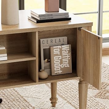 WAMPAT Home Office Furniture Set, 56'' Executive Desk with Charging Station, 72 Tall Bookcase with 6 Drawers, Wood Computer Desk with File Cabinet Storage, Open Shelf, Oak