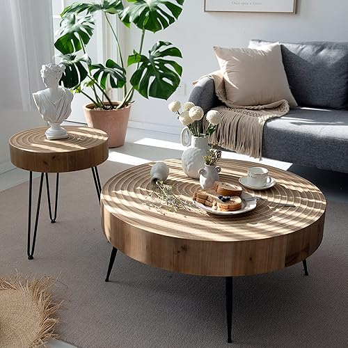 lenox oval mod rotating wood coffee table