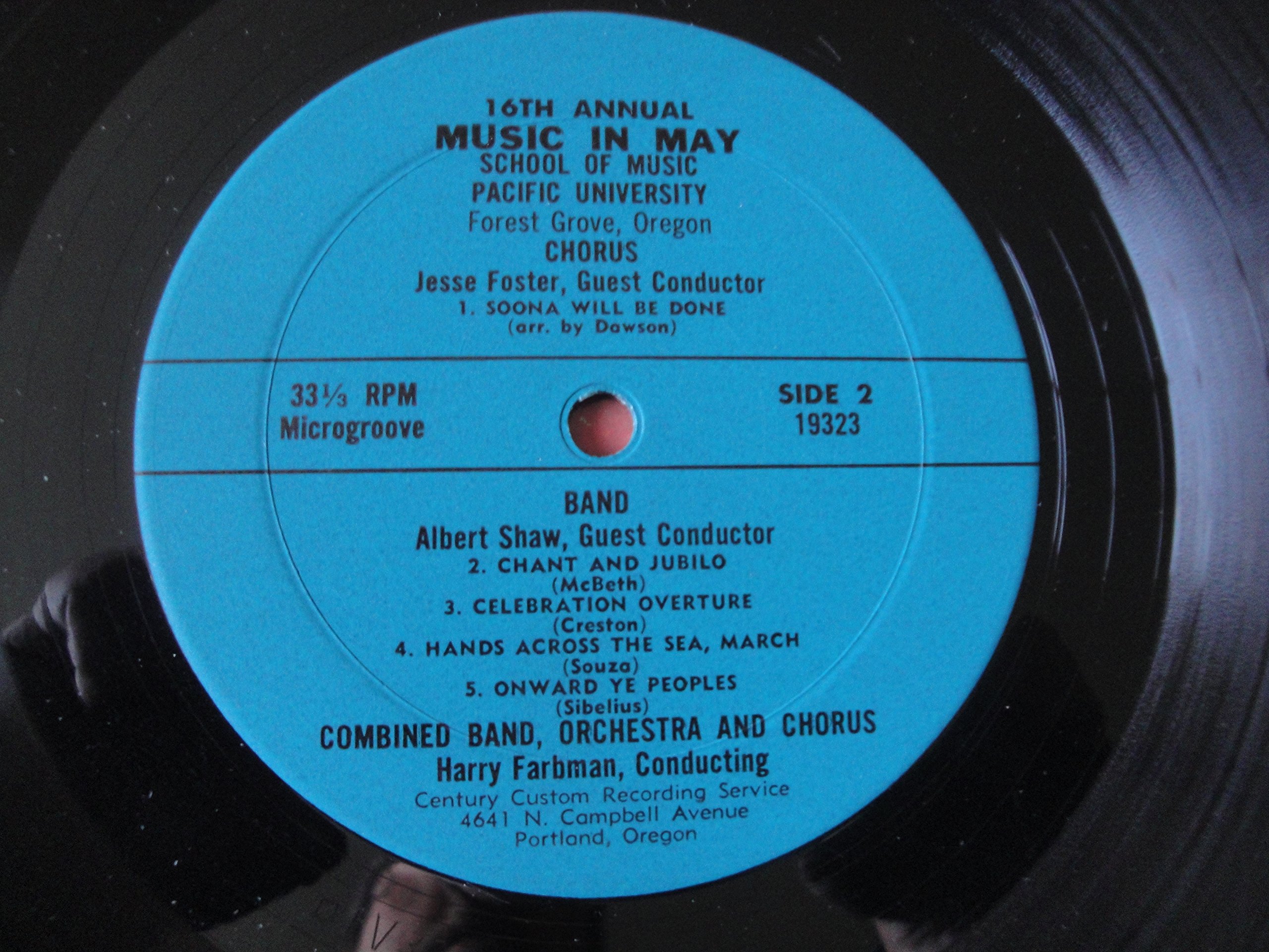 16TH Annual Music In May School Of Music Pacific University Vinyl Lp