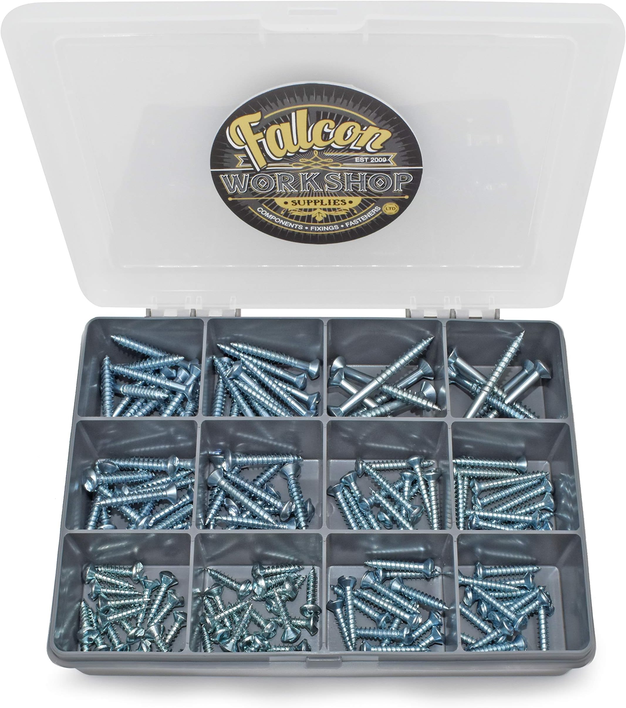 150 Piece Assorted Zinc Clutch Head Anti-Vandal One Way Security Screws Kit - 8g 10g 12g
