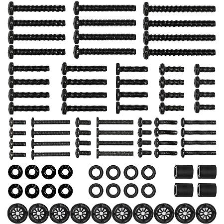 WALI Universal TV Mounting Hardware Kit Set Includes M4 M5 M6 M8 TV Screws and Spacer Fit Most TVs up to 80 inch (UVSP), Black
