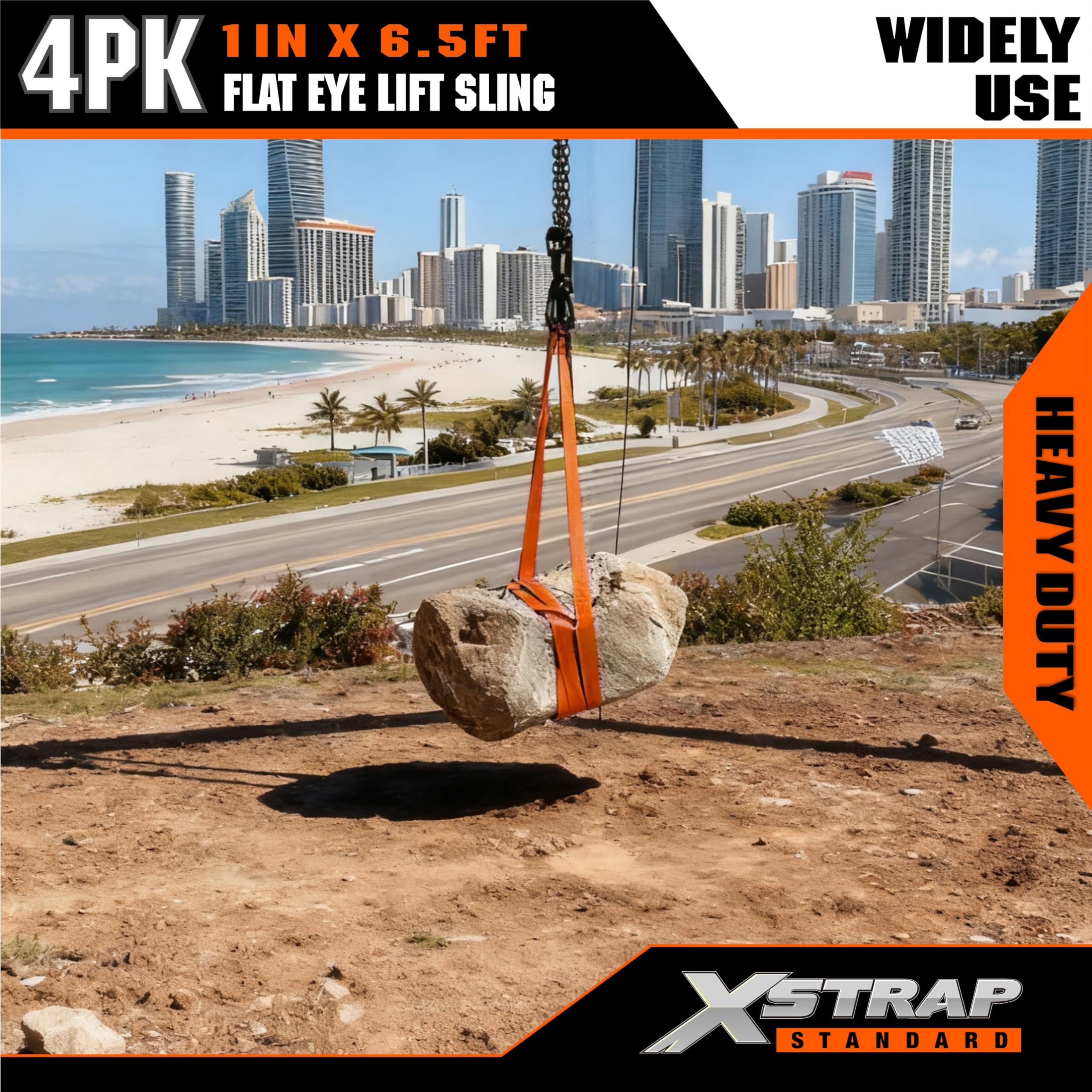 XSTRAP Lifting Slings - 4 Pack 1" x 6.5ft -7 XSTRAP Lifting Slings - 4 Pack 1" x 6.5ft -7