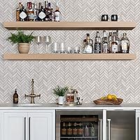 Vista 2 de STICKGOO 10 láminas para salpicaderos de azulejos para despegar y pegar, azulejos de salpicadero de PVC, azulejos de pared autoadhesivos en espiga