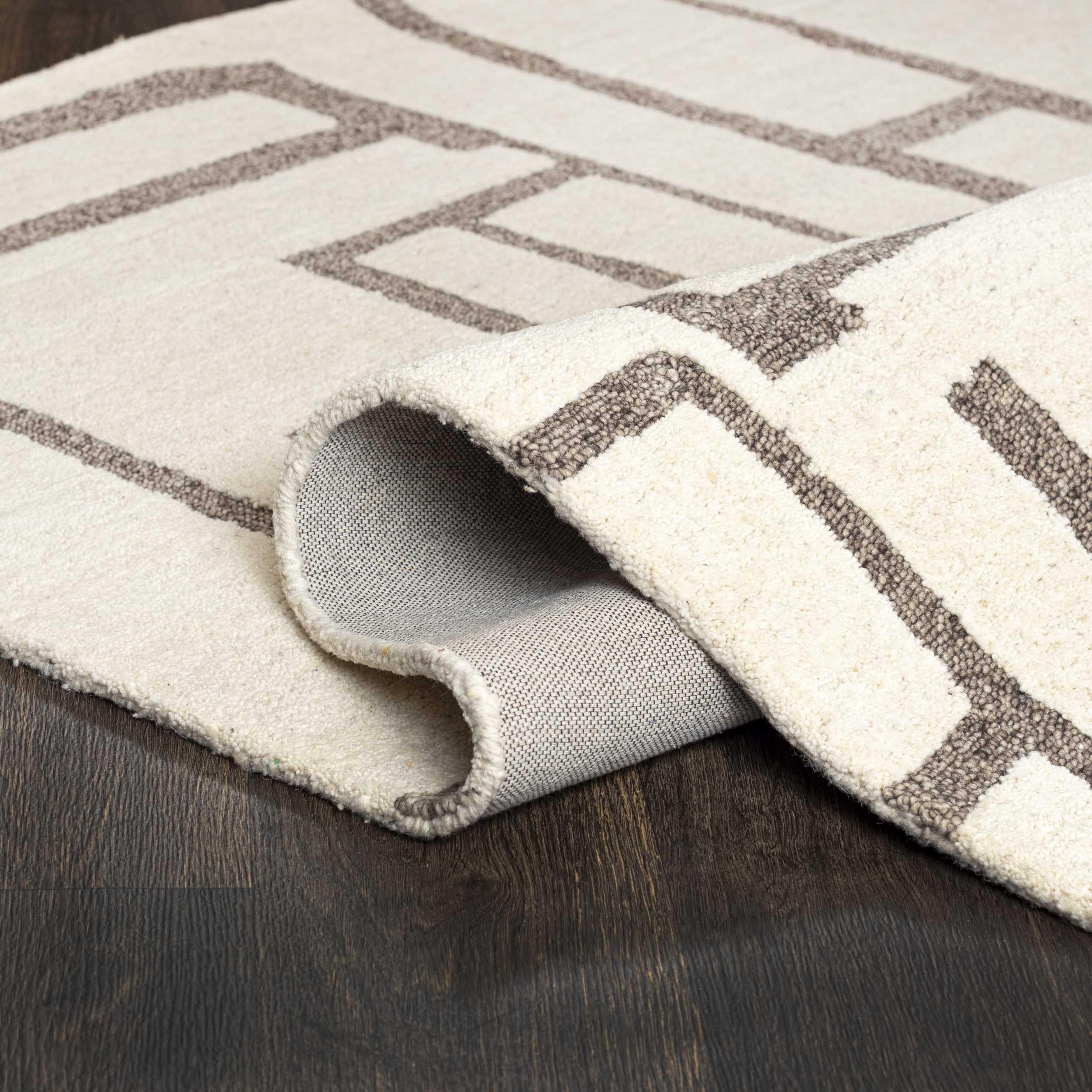Mazovia Grande Tappeto Soggiorno 160x230cm Crema Geometrico Scandinavo Lana