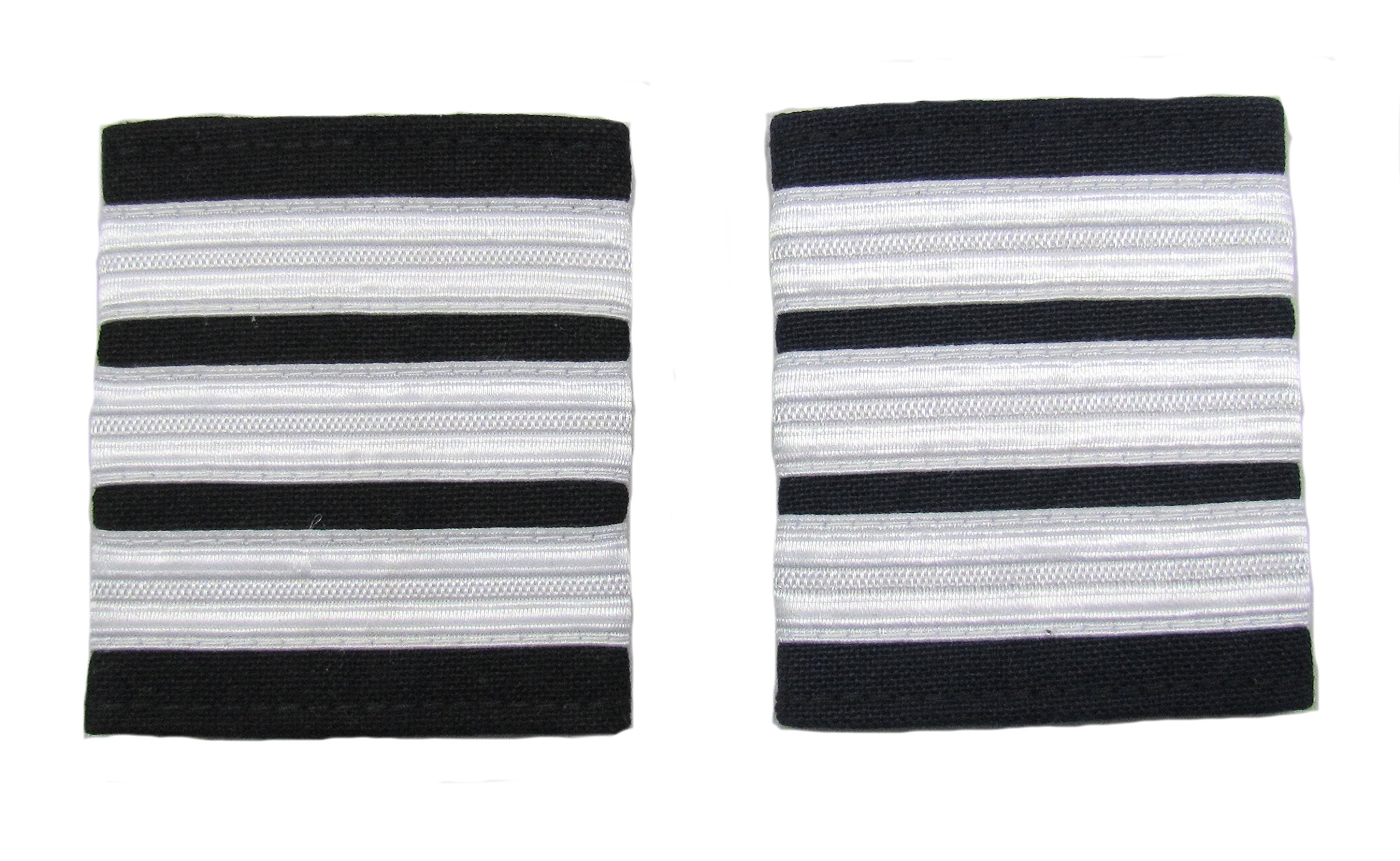 Uniform Store London Men's Gold Pilot Captain, Silver Strips Epaulettes, Airline, First Officer 3 Bars Navy Blue