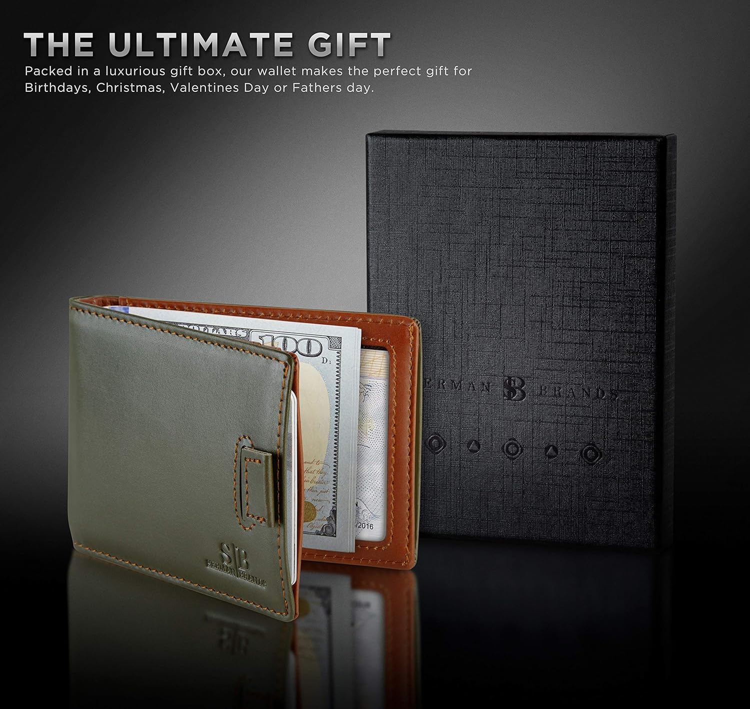 RFID Blocking Slim Money Clip Wallet – Leather Bifold Front Pocket Minimalist Mens Wallet with Money Clip for Men, Small Credit Card Holder Wallet - Travel Wallet with Gift Box - Image 6