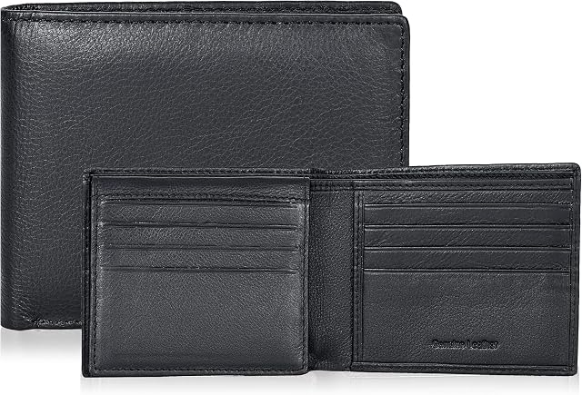 Amazon Brand - Eono Men's Vintage Genuine Leather Slim Wallet for Mens Leather RFID Blocking System in Wallet