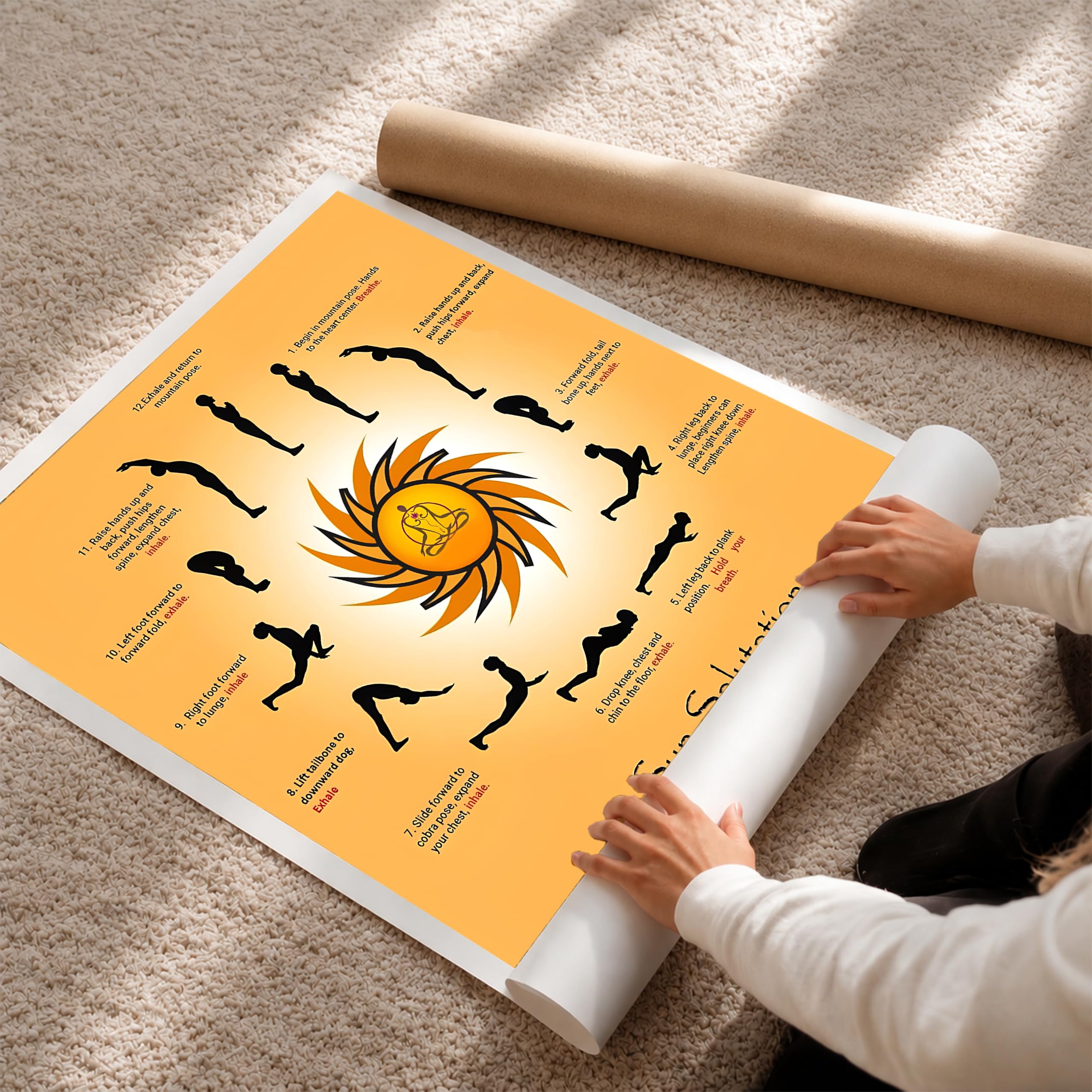 Sikhash Yoga Surya Namaskar Poster - Sun Salutation Art -6 Sikhash Yoga Surya Namaskar Poster - Sun Salutation Art -6