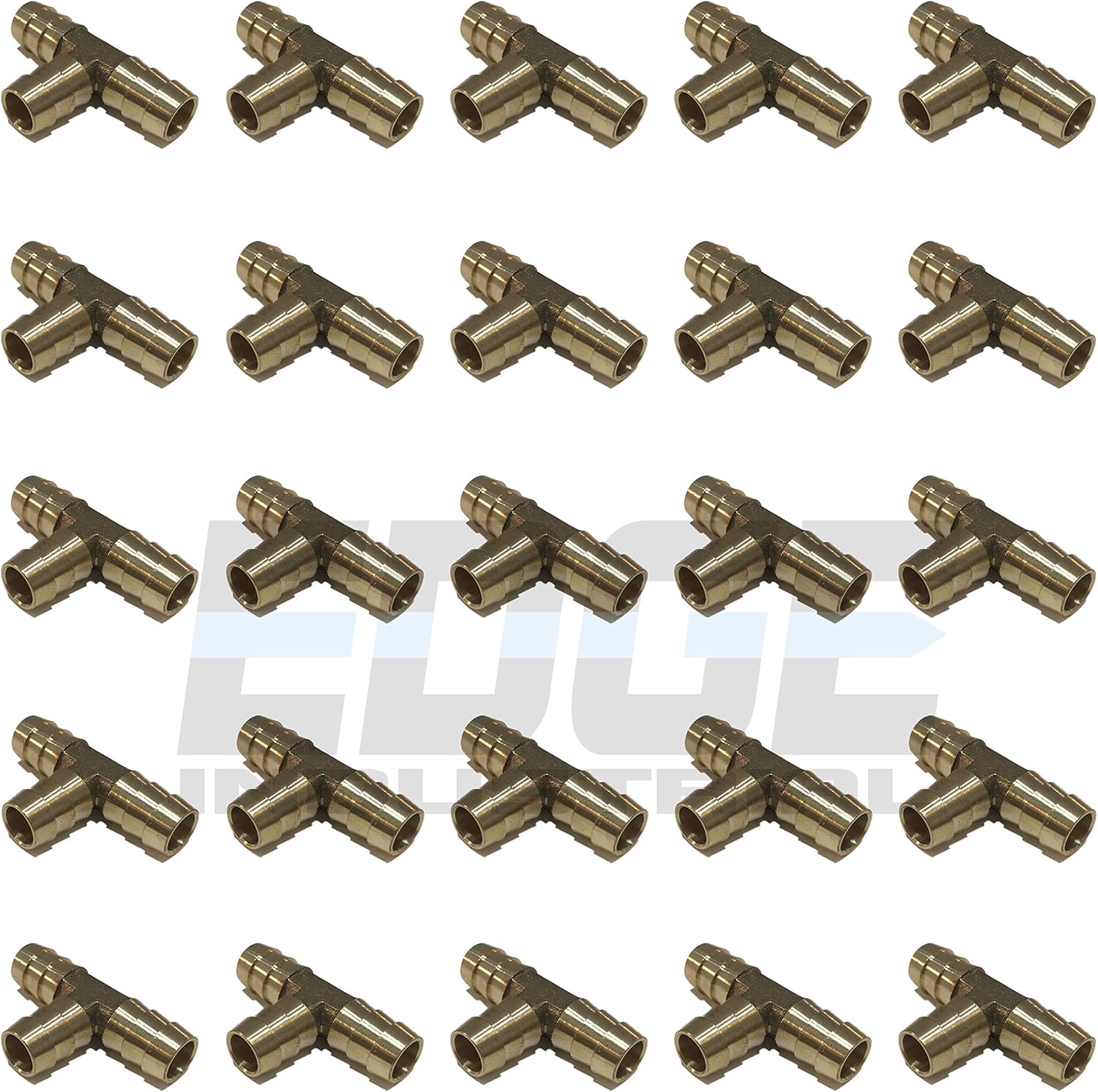 1/2" Hose ID Brass Hose Barb TEE SPLICER Fitting Fuel/AIR/Water/Oil/Gas/WOG (Qty 25)