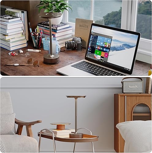 Miniatura 6 de Paquete de 2 lámparas de mesa inalámbricas recargables, luz de mesa portátil con batería de 5000 mAh, luz de mesa LED de atenuación continua de 3