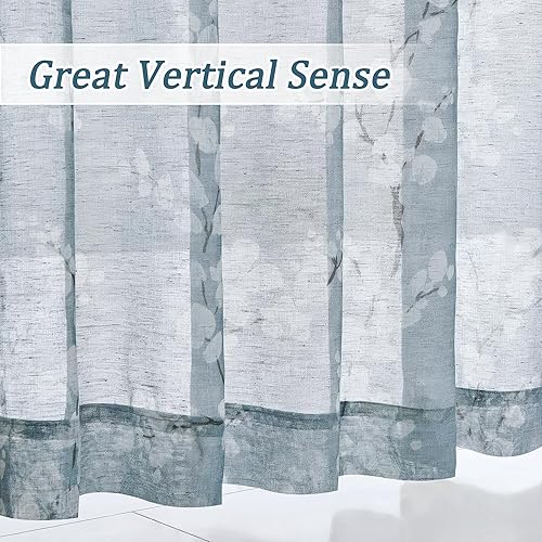 Miniatura 5 de Cortinas transparentes de mezcla de lino con diseño floral Fmfunctex