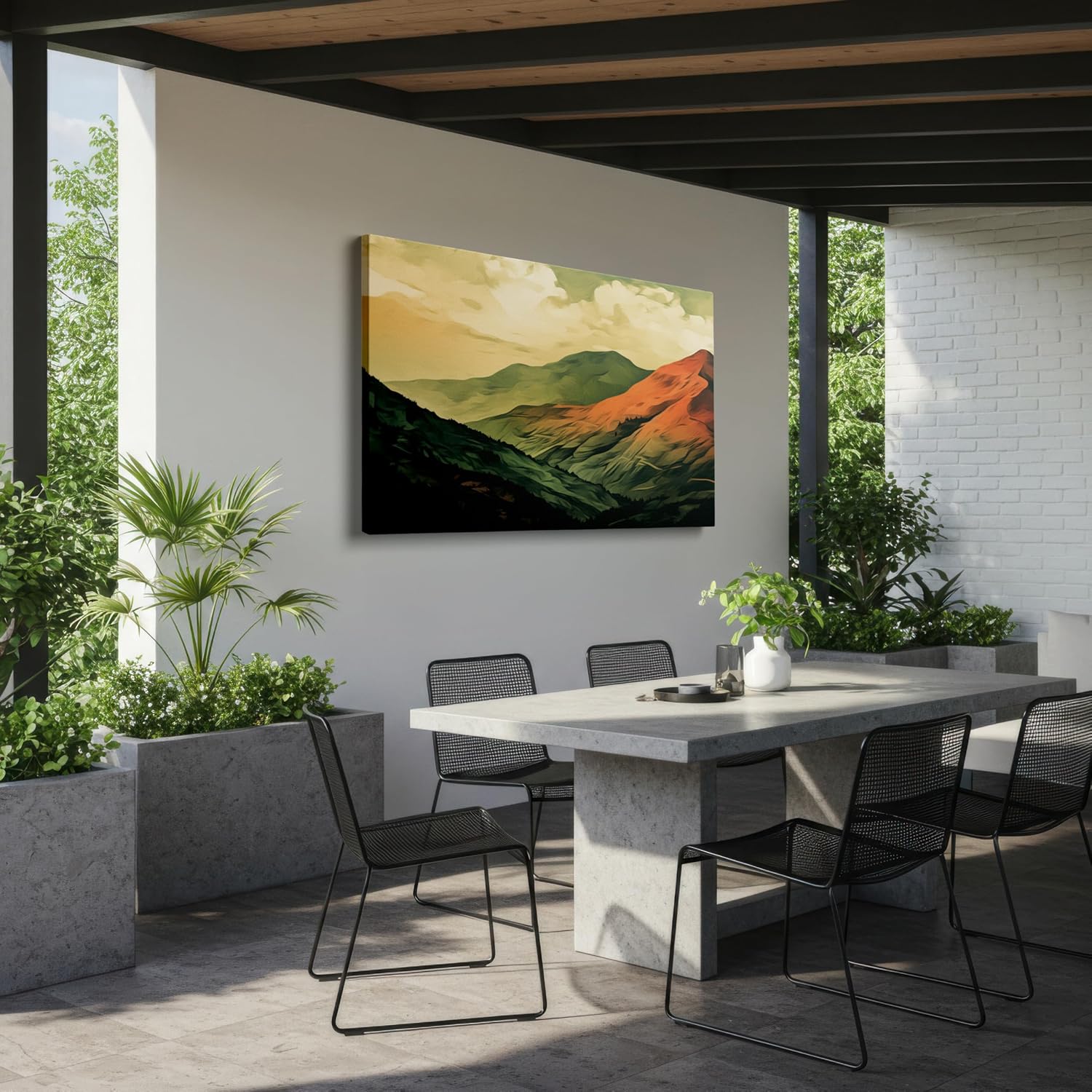 Canvas for Living room. Majestic Peaks in a Hues of Serenity: Capturing Nature's Palette in Digital Art, 27 x 18 inch Canvas Wall Art - Ready to Hang - 69x46 cm (27x18 inch)