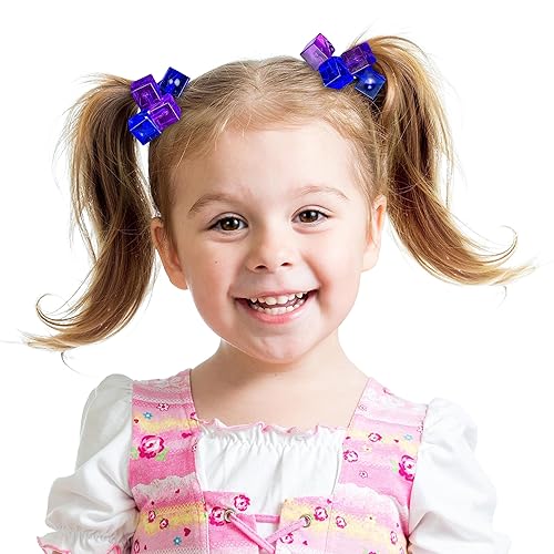 Miniatura 7 de 20 piezas de colectores de cola de caballo en cubo surtidos, cubos de cola de caballo con cuentas gemelas, elásticos para el cabello con cuentas