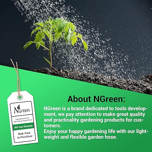 Miniatura 5 de NGreen Manguera de jardín expandible y flexible, tela duradera y tubo interior de látex, manguera de agua ligera y fácil de almacenar, sin