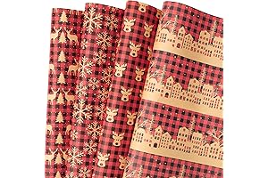 RUSPEPA Christmas Kraft Wrapping Paper
