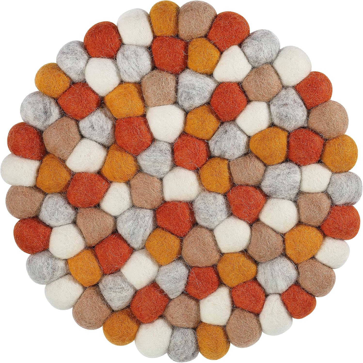 Cilio Fair Trade Certified 100% Virgin Sheep Wool Trivet Made in Nepal, 8" Square, Multi-Color