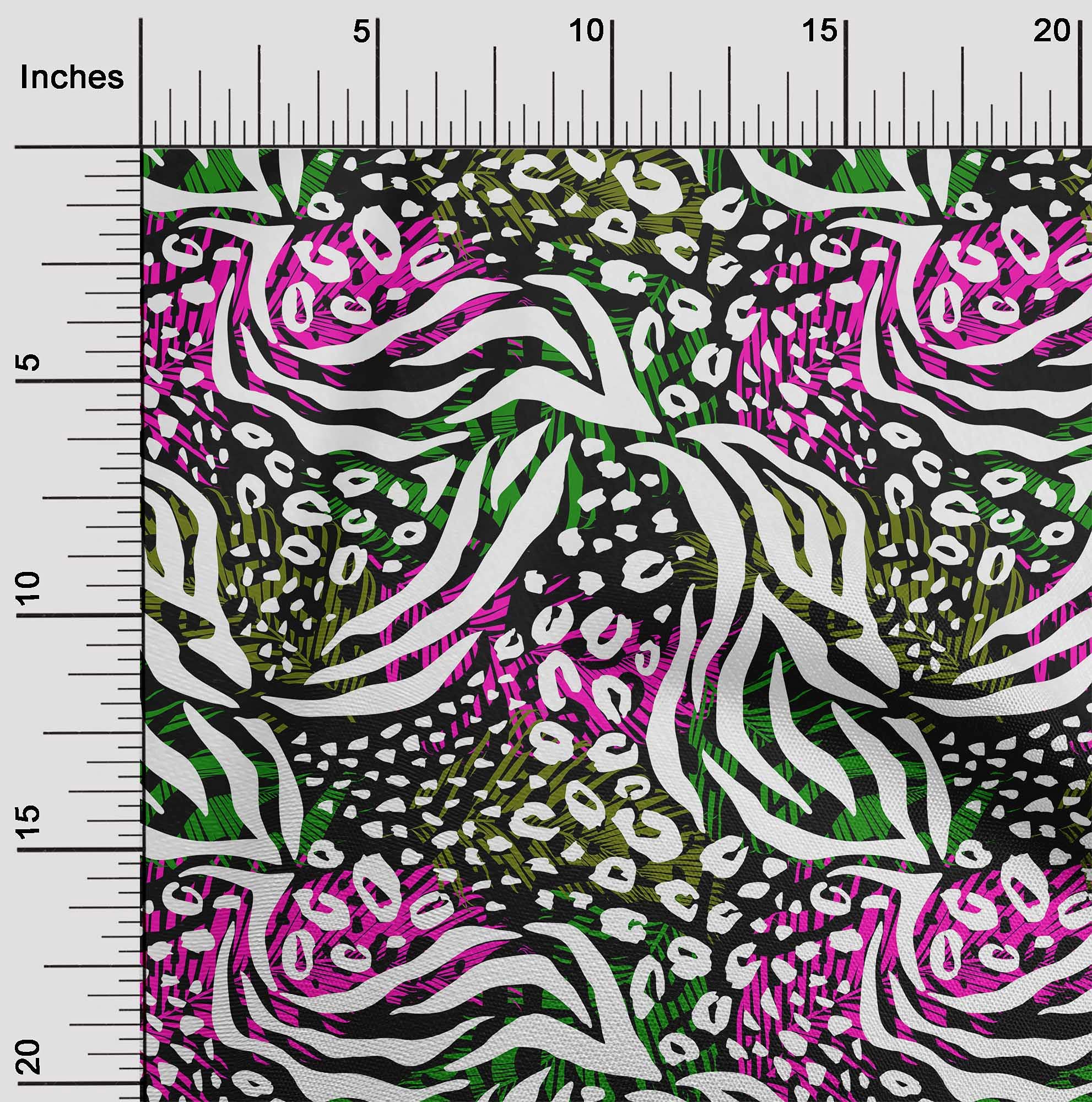 oneOone Cotton Flex Light Green Fabric Animal Skin Sewing Craft Projects Fabric Prints by Yard 40 Inch Wide-QWZ