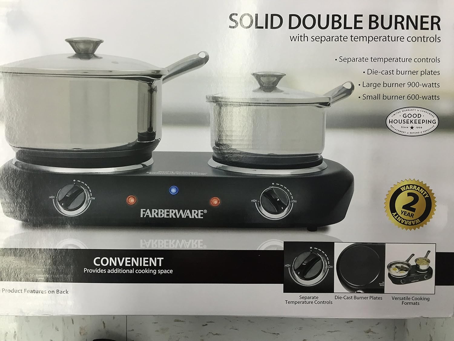 farberware double burner cooktop