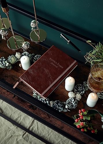 Miniatura 2 de Beechmore Books - Cuaderno personalizado, regular, color marrón, tapa dura de cuero vegano personalizado, diario cuidadoso y personal, caja de