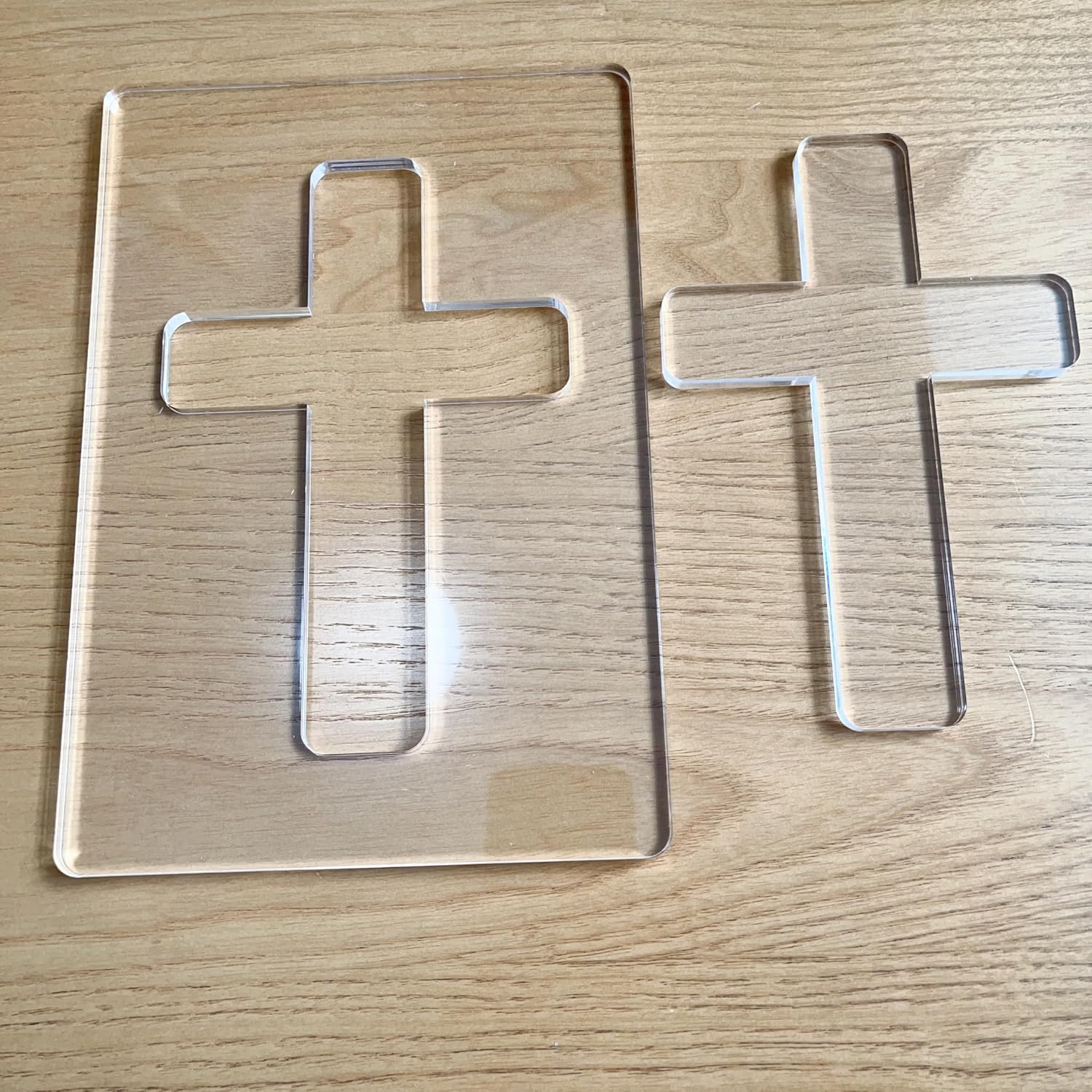Easter Router Templates, Acrylic Holy Week Designs, 5.5x8 Inch, Bunny Cross Egg Church Templates for Woodworking, 6mm Thick (Cross)