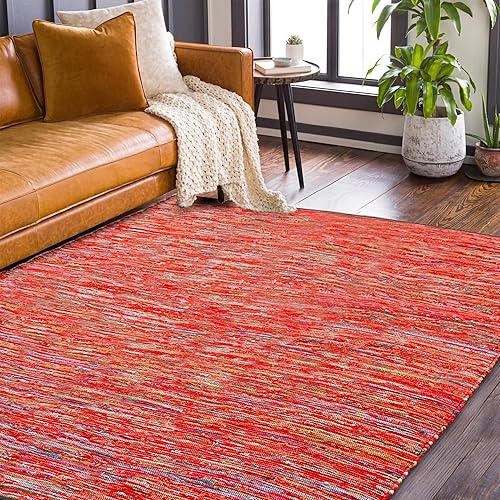 Miniatura 174 de Alfombra de trapo 100% algodón de 2 x 3 pies, lavable multicolor, alfombra Chindi tejida a mano y reversible para sala de estar, cocina, entrada