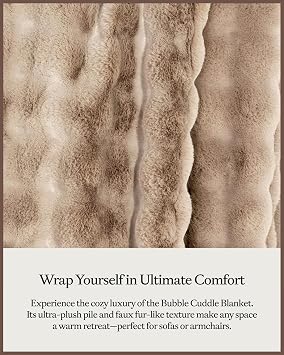 Cozy Earth Bubble Cuddle Blanket, Faux Fur Ultra-Soft Luxury Throw Blanket