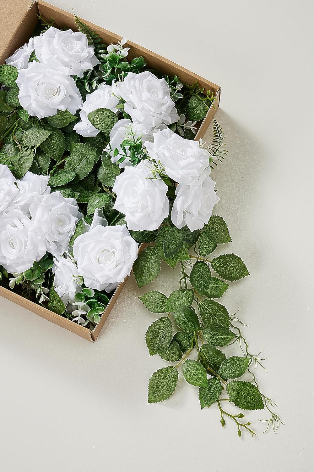 Seat Chair Flower Decoration 6 Pcs,Wedding Seat Chair Rose Artificial Flower with Chiffon Ribbon Decoration Wedding Party,Rose Floral (White)