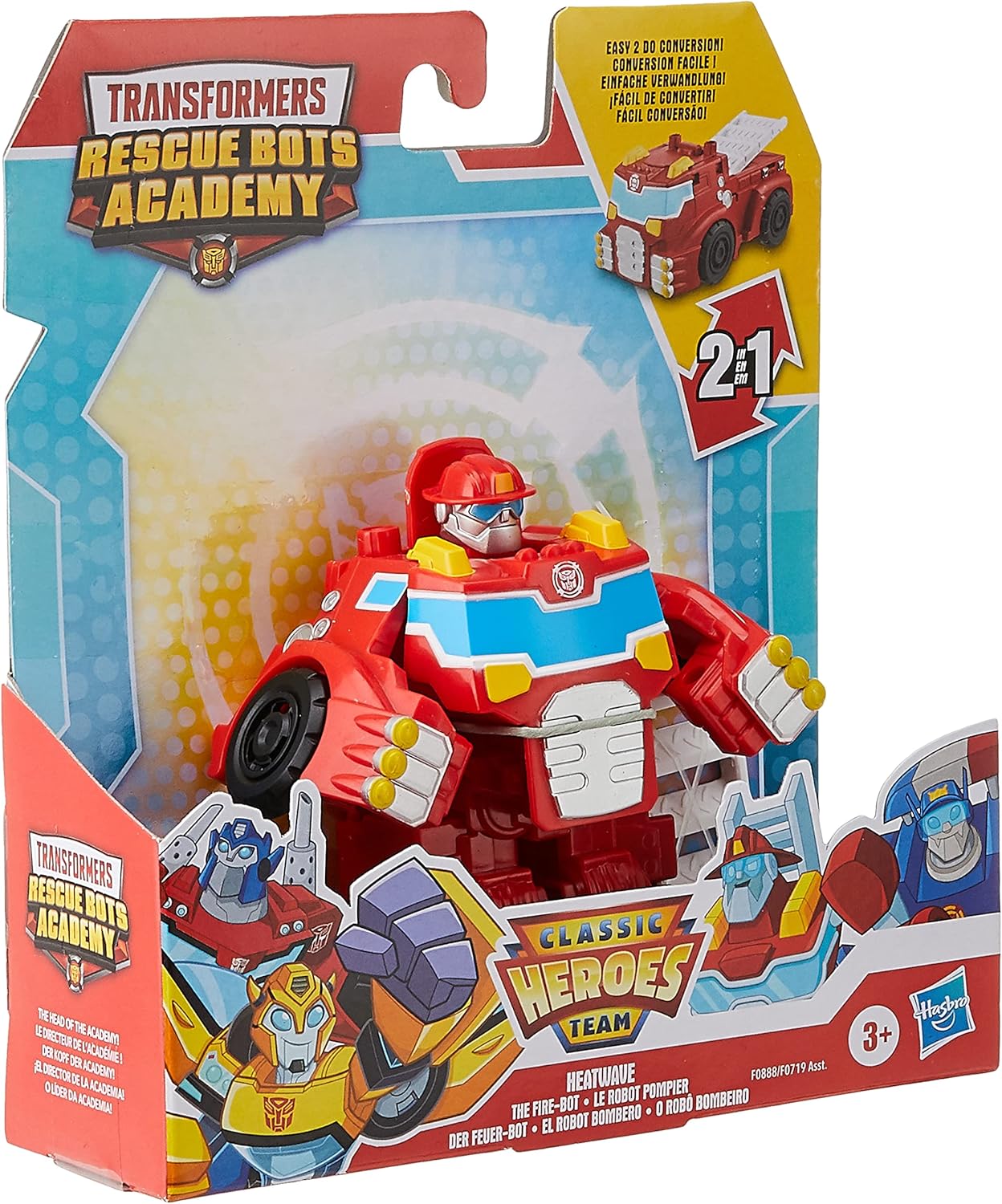 Transformers Playskool Heroes Rescue Bots Academy Classic Heroes Team Heatwave The Fire-Bot Converting Toy, 4.5-Inch Action Figure, Kids Ages 3 and Up