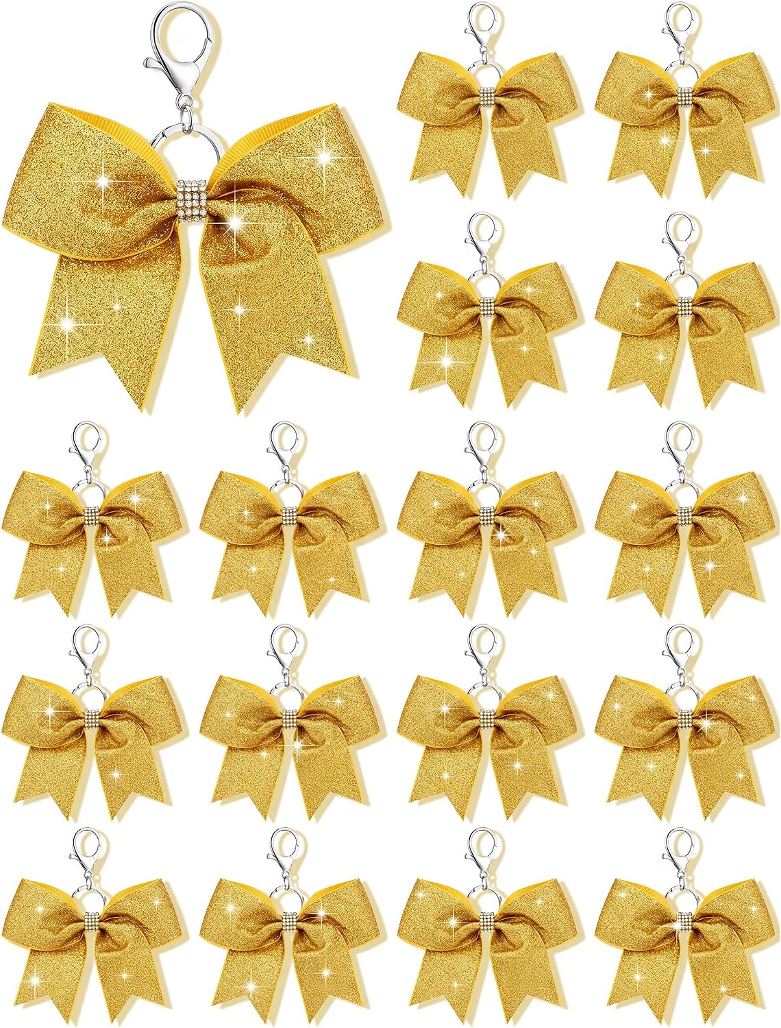 Tondiamo Cheer Bow Keychain Bulk Rhinestone | Ballet Keychain Team Cheer Gifts Keyrings for Cheerleader Bag Backpack Sports Accessory Women Girls