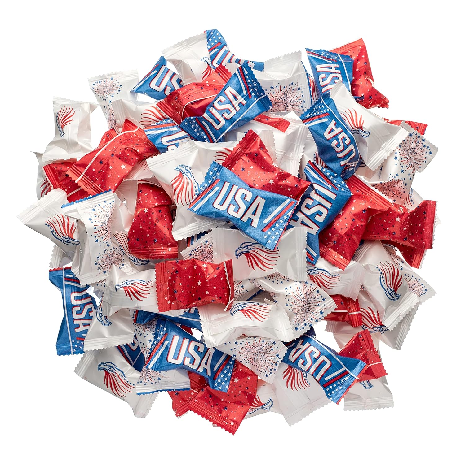 Candy Envy - Patriotic Buttermints - 10 Bags Casepack with Approximately 100 Mint Per Bag - 4th of July Favors