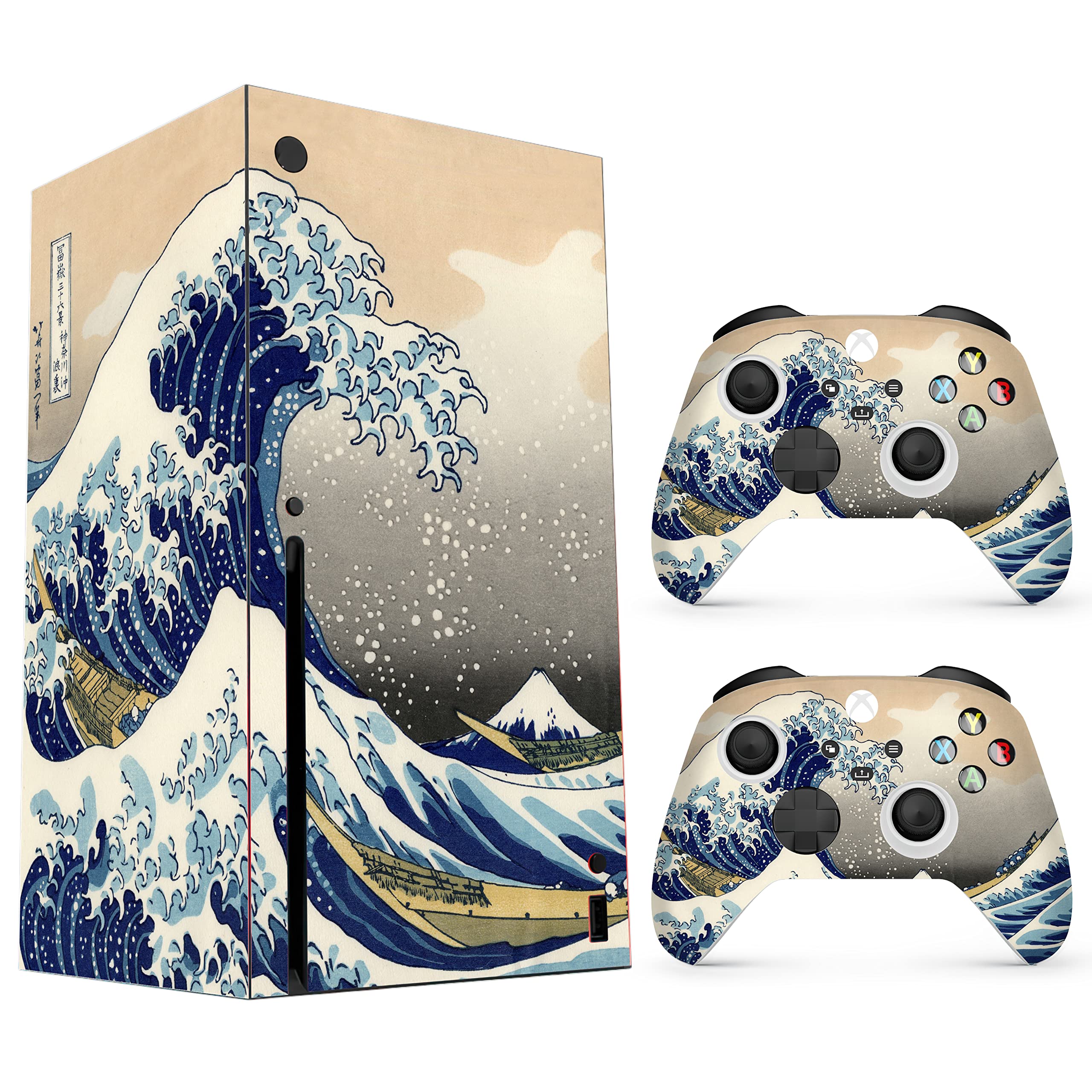 HK Studio X-Box Series X Skin with Great Wave Design, No Bubble, Waterproof, Full Protection - X-Box Series X Wrap - Inclu...
