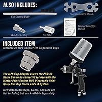 Vista 4 de Master Elite - Pistola de pulverización HVLP de alto rendimiento serie PRO-33, kit definitivo, 3 juegos de puntas de fluido de 1.3, 1.4 y 0.071 in