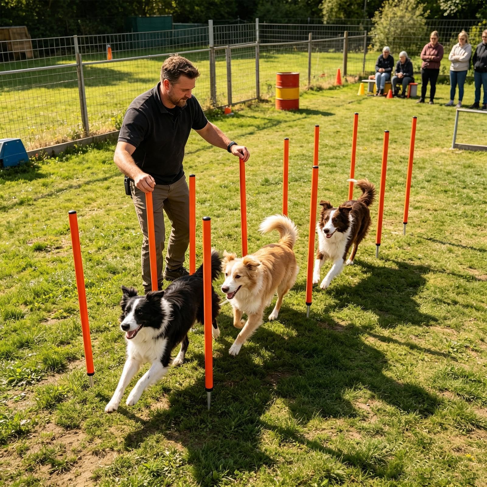 Weave Poles Dog Agility, 8 Piece Portable Lightweight Training Tool, 80cm