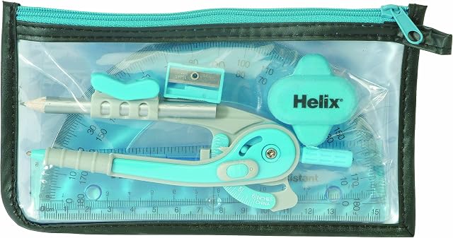 Helix Super School 6 Piece Maths Kit - (Assorted Colours)